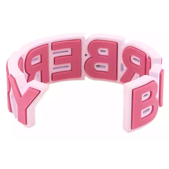 Burberry Primrose Pink Rubberised Logo Cuff - Picture 4 of 5